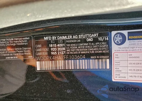 2015 Mercedes-Benz Slk 250 z USA, uszkodzony, nr VIN WDDPK4HA7FF103604